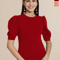 Tromko Women Pack of 2 Puff Sleeve Top-image-51