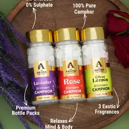 the aroma factory The Aroma Factory3- Pcs Pooja Lavender, Rose & Citrus Lemon Camphor image 4
