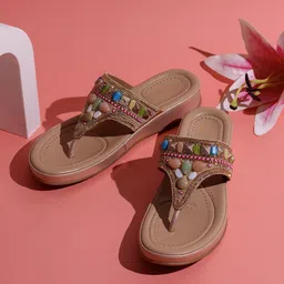 Inc 5 Women Embellished Ethnic T-Strap Flats with Bows-picture-39