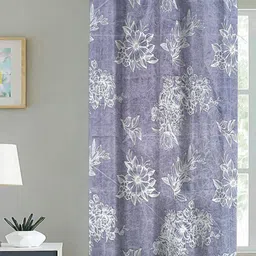 ANA Grey & White Floral Room Darkening Window Curtain-10