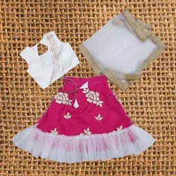 satyamfab Girls Embroidered Ready to Wear Lehenga & Blouse With Dupatta-image-47