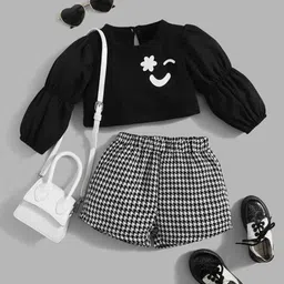 Ninas Girls Solid Top with Shorts-38