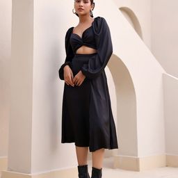 Flabae Women Print Satin Dress-image-46