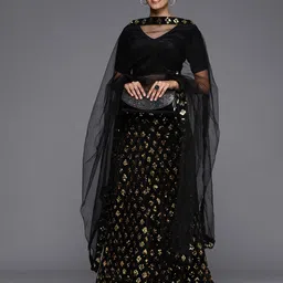 Maroosh Embellished Sequinned Unstitched Lehenga & Blouse With Dupatta-picture-18