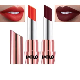 VOLO Set Of 2 Creme Matte Lipstick - 3.5 g Each - 639 - Maroon 642 - Orange-11
