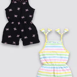 TINY BINY Girls Pack of 2 Pure Cotton Printed Jumpsuit-image-24