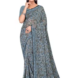 shree krishna fashion Floral Poly Georgette Saree-picture-27