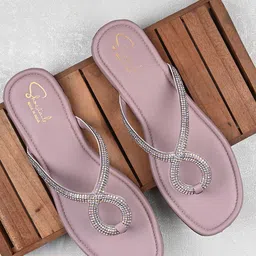 Shoestail Women Embellished T-Strap Flats-picture-26
