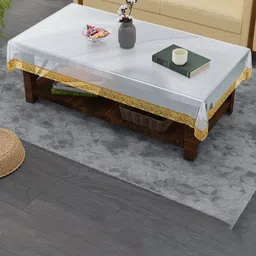Aura Transparent Floral Plastic 4-Seater Table Cover-49