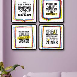 Livin'luxe White & Black 4 Pieces Colorful Motivational Wall Arts-picture-21