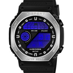 FELIZER Men Dial & Textured Straps Analogue Watch F147-LSKA-SilvrBlk image 4