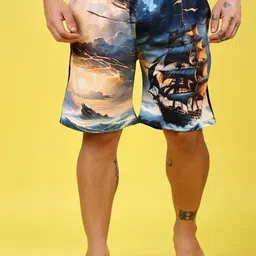 YELLOW TREE Men Tree Pirate Ship Printed Outdoor Shorts-picture-20