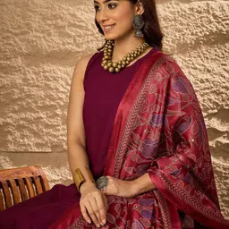 InWeave Women Regular Kurta with Palazzos & With Dupatta image 4