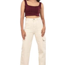BELLE ALLE DENIM Women Cotton Straight Fit Cargo Styles High-Rise Jeans-image-94
