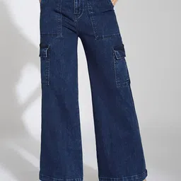 Life With Pockets Women Wide Leg High-Rise Light Fade Stretchable Jeans-image-34