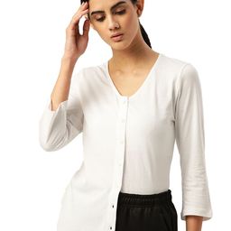 AMSWAN Women V-Neck Cotton Top-image-42