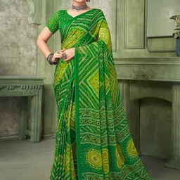 KALINI Bandhani Poly Chiffon Bandhani Saree-image-47