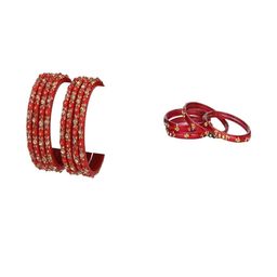 SOMIL Women Red Pack Of 12 Handmade Traditional Glass Bangle Set-picture-35