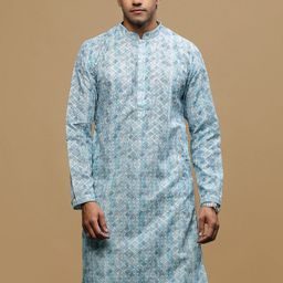 Sanwara Geometric Embroidered Chikankari Cotton Straight Kurta-image-58
