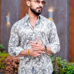 TRYBUY.IN Premium Floral Printed Roll-Up Sleeves Wrinkle Free Casual Shirt-image-61