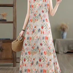 JC Mode Floral Printed A-Line Maxi Dress-image-48