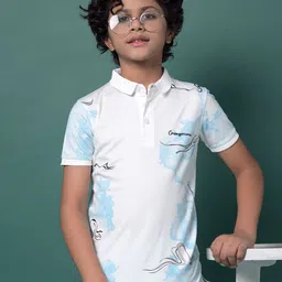 Crimsoune Club Boys Printed Polo Collar Tropical Pockets T-shirt-picture-28