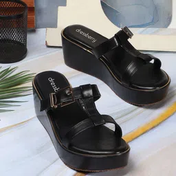 DressBerry Colourblocked Wedge Sandals-32