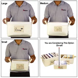 HomeStorie Cream-Coloured 2 Pieces Jute Regular Multi-Utility Organisers image 3