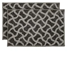 Kuber Industries Set of 2 Brown Velvet Doormat-67