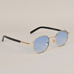 Voyage  Blue Lens & Gold-Toned Round Sunglasses with UV Protected Lens (2206MG3773) image 2