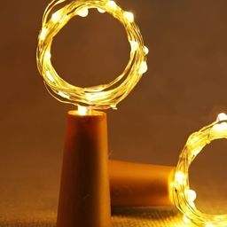 ENORMITY 2 Pcs Yellow & Brown Rice Shape Cork String Light image 2
