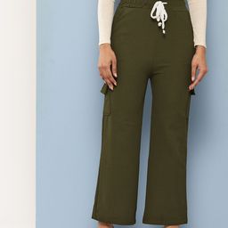 Aarika Women Textured Relaxed Cargos-image-49