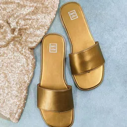 POSTCARD Women Textured Open Toe Flats-46