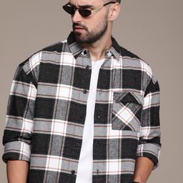 Roadster Men Relaxed Opaque Checked Cotton Casual Shirt-picture-16