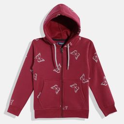 White Snow Girls Conversational Printed Hooded Sweatshirt-image-50