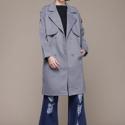 The Roadster Lifestyle Co. Lapel Collar Textured Longline Overcoat-6