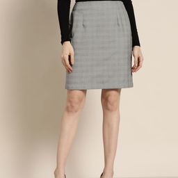 her by invictus Checked Formal A-Line Skirt-picture-25