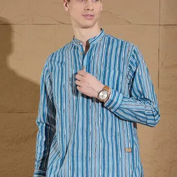 DENNISON Men Striped Printed Short Casual Kurta-picture-24