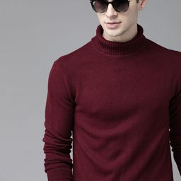 Roadster Men Maroon Pullover-image-37