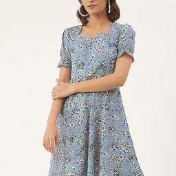 BRINNS Grey Floral Crepe Dress-image-26