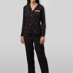 PRETTY LOVING THING Women Black & Pink Printed Night suit-image-51