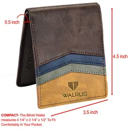 Walrus Men Textured Two Fold Wallet with SIM Card Holder image 4