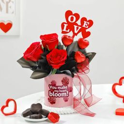 Blooming Heart Personalized Mug Arrangement-26