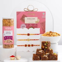 Sacred Rakhis And Kaju Katli Hamper-23