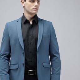 Van Heusen Self Design Ultra Slim Fit Single Breasted Formal Blazer-image-46