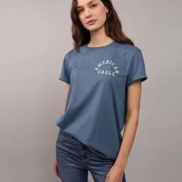 American Eagle Outfitters Blue Cotton Printed T-Shirt-image-16
