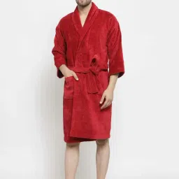 Trident Rio Red Cotton 350 GSM Bathrobe-3