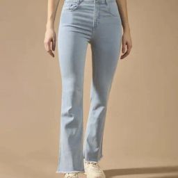 DOLCE CRUDO Blue Plain Jeans-image-98
