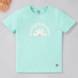 Ed-a-Mamma Kids Turquoise Printed T-Shirt-64