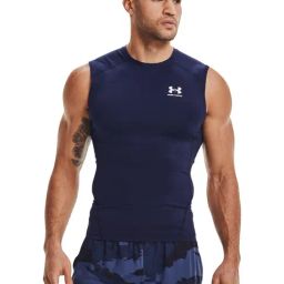 Under Armour Navy Blue Muscle Fit Sports T-Shirt-picture-26